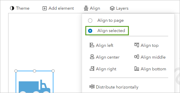 Align menu