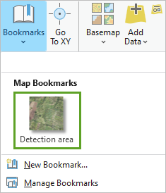 Detection area bookmark