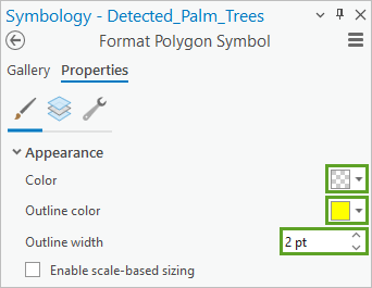 Parameters in the Symbology pane