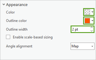 Appearance parameters