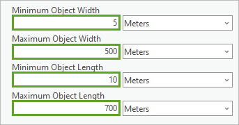 Width and length parameters