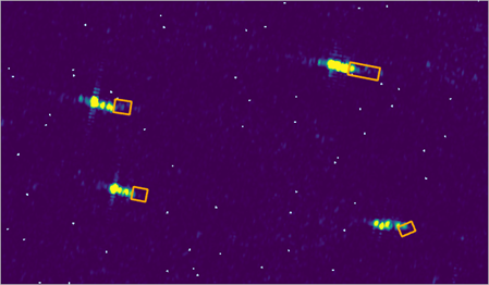 Discrepancy between the orange boxes and the location of the ships