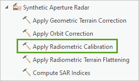 Apply Radiometric Calibration tool