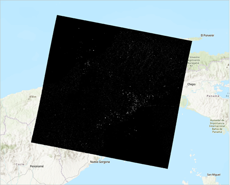 Panama SAR - Radiometric Calibration.crf on the map