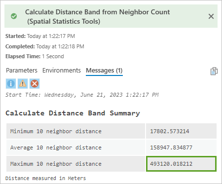 Distance to ensure every feature has 10 neighbors