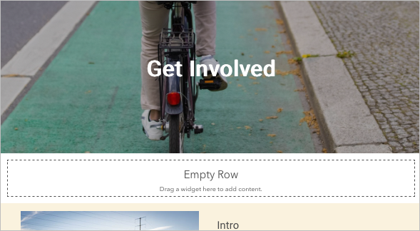 Empty row under the Get Involved banner