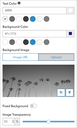 Settings for the new row