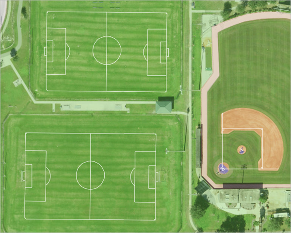 Soccer and baseball fields