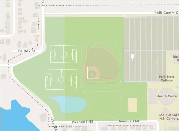 Digitized line features on the Existing View basemap