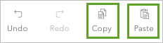 Copy and Paste buttons