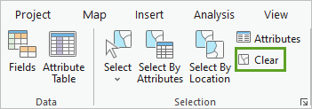 Clear in the Selection group on the Data Engineering tab