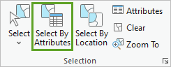 Select By Attributes in the Selection group on the Map tab