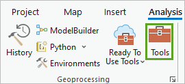 Tools on the Geoprocessing group in the Analysis tab