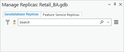 Empty Manage Replicas pane