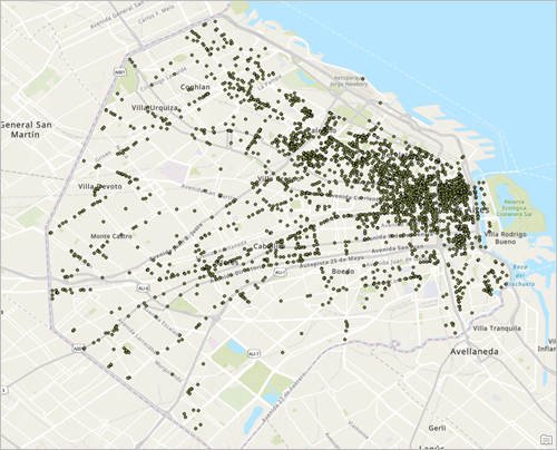 Map with appended data