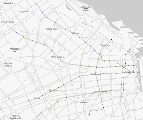 Default map of Buenos Aires subways