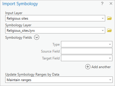 Import Symbology tool parameters