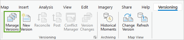 Manage Versions button