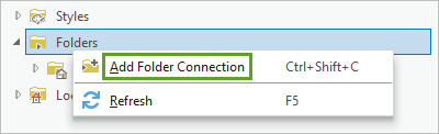 Add Folder Connection option