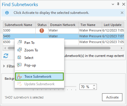 Trace Subnetwork option
