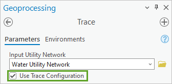 Use Trace Configuration check box checked