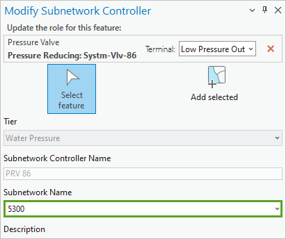 Subnetwork Name set to 5300 in the Modify Subnetwork Controller pane
