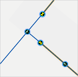 Yellow valve symbols