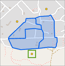 Point south of the three enumeration areas