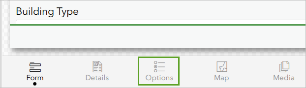 Options tab