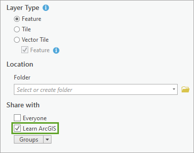 Share with parameter set to organization