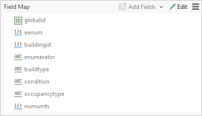 Fields matched in the Field Map section