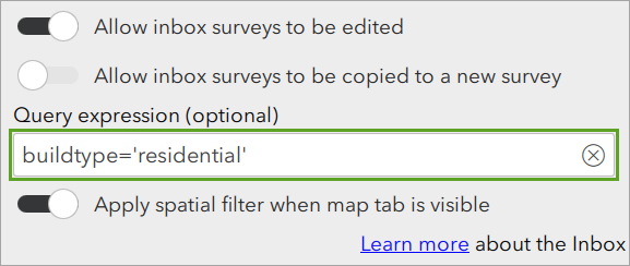 Query expression set to residential