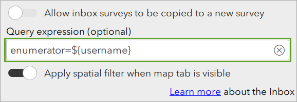 Query expression changed to enumerator=${username}