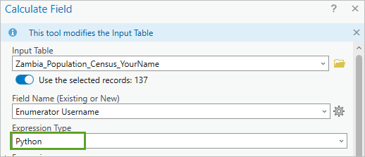 Expression Type parameter