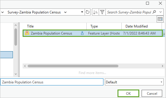 Zambia Population Census hosted feature layer