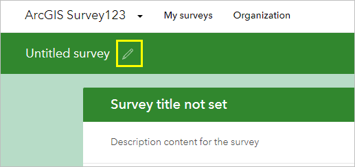Edit button for Untitled survey