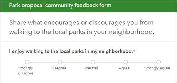 First Likert scale question configured