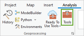 Tools in the Geoprocessing group on the Analysis tab