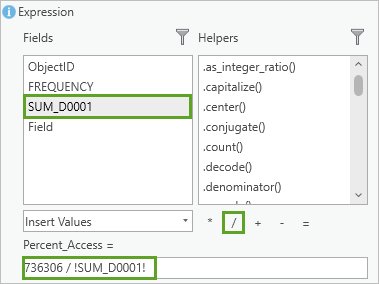 Parameters for Calculate Field tool