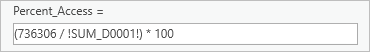 Completed expression for Percent_Access in the Calculate Field window