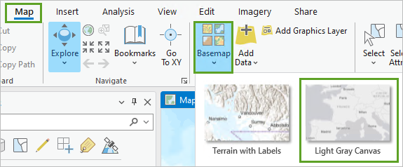 Light Gray Canvas basemap option
