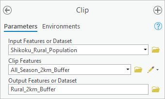 Clip tool parameters