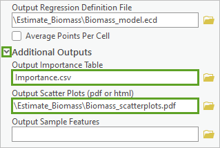 Additional Outputs parameters