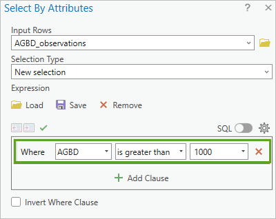 Where AGBD is greater than 1000 expression