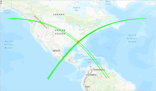 GEDI trajectories on the map