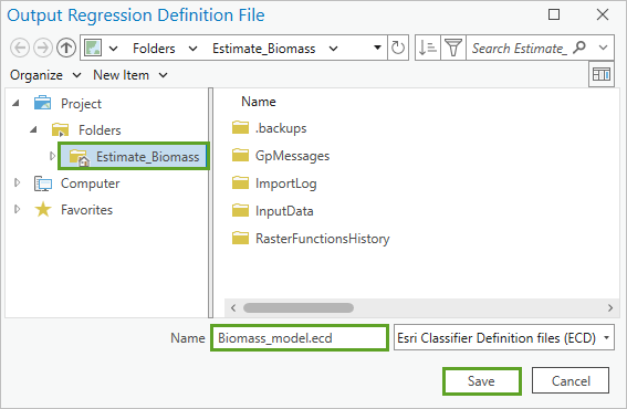 Output Regression Definition File window