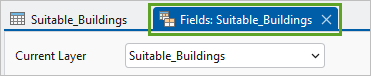 Fields: Suitable_Buildings tab