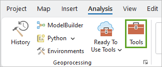 Tools button on the Analysis tab