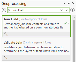 Join Field tool search