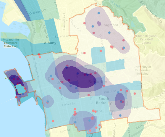 Density of dirty fountains in Berkeley, California